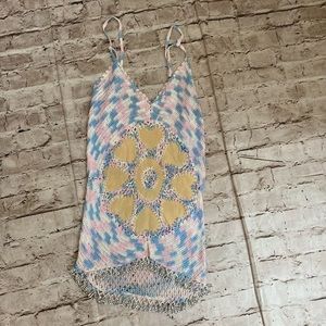 OHS crochet multiple colors detailed top size S.